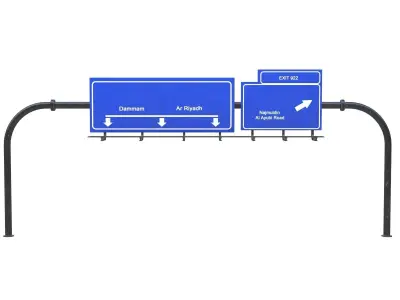 10 Highway Sign Collection Low-poly 3D model