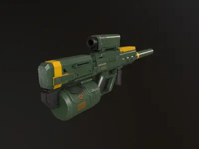 Sci FI sniper rifle - 40 Low-poly 3D model