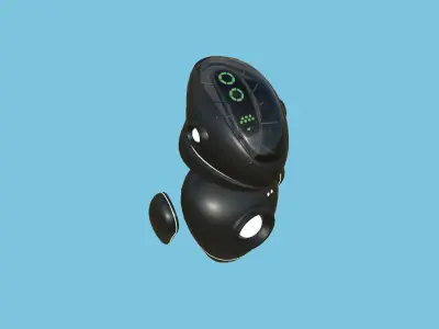 Flying Robot 02 Black - Character SciFi Design Low-poly 3D model