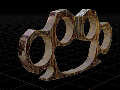 Game ready lowpoly Knuckleduster fist knuckle Low-poly 3D model