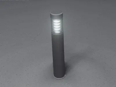Low-Poly Basic Light Column 17 - Street Light Set-9 Low-poly 3D model