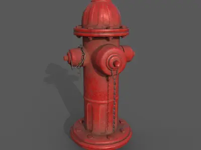 Damaged Fire Hydrant Low-poly 3D model