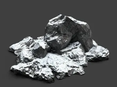 Snowy Rock 4-9 Low-poly 3D model