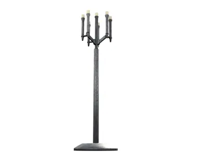 Medieval Torch Low-poly 3D model 14