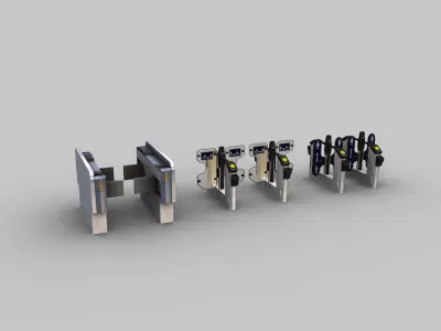 Ticket Gate Low-poly 3D model