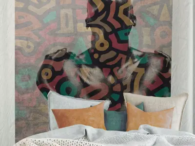 Neo Tribal Portrait Mural Wallpaper Texture Texture