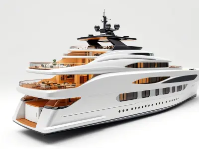 Multi-Level Penthouse Yacht Luxury Model Pack Low-poly 3D model