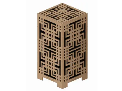 Wooden Lamp Laser Cut desk lamp lampshade Low-poly 3D model