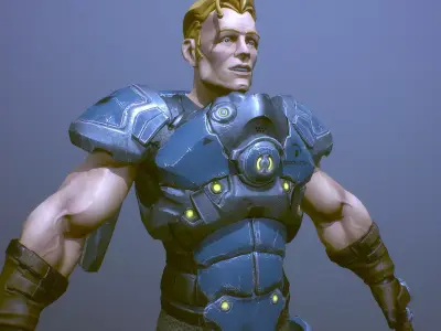 Space trooper Low-poly 3D model