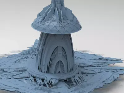 Sci Fi Chrysler Hive Courtyard  3D model