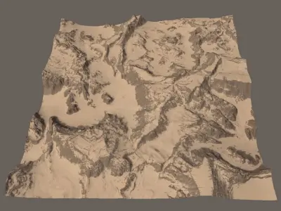 PBR Desert Landscape Low-poly 3D model