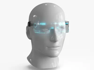 Sci-Fi Glasses Low-poly 3D model