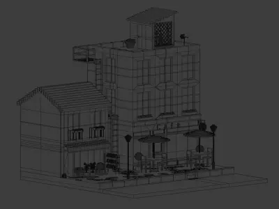 Street - Voxel Low-poly 3D model