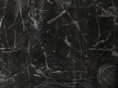 Wall Tiles Museum Laurent Black 160x320 Set 1 Texture