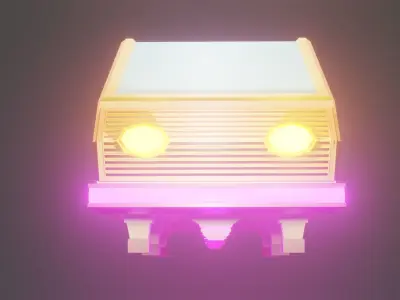 Free low poly flying future bus  Free low-poly 3D model