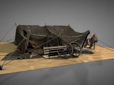 Worn Desert Tent 3D model