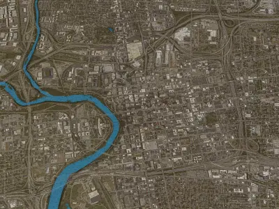 Columbus - 3D City Topography Terrain 3D Model Pack