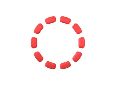 Dashed Circle Line v1 003 Low-poly 3D model