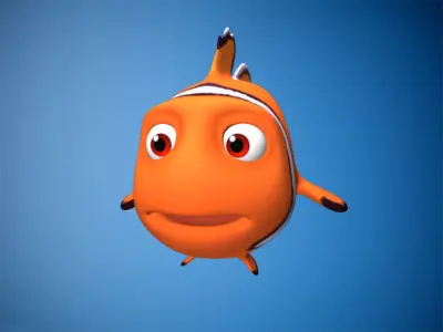 Rigged cartoon fish Low-poly 3D model