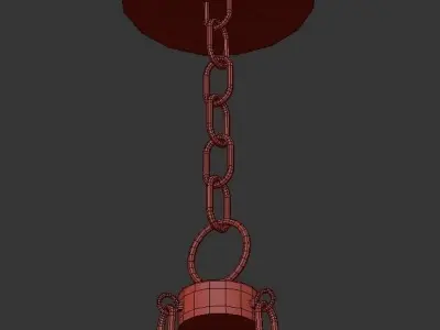 Stiffel brass chandelier with shades 3D model