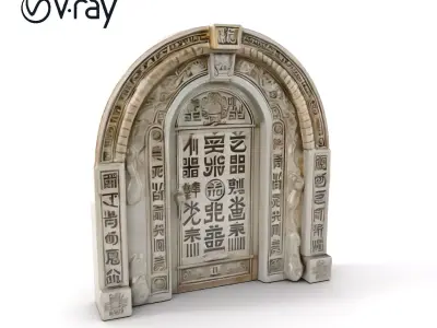 Ancient Ornate Doorway Model Pack Low-poly 3D model