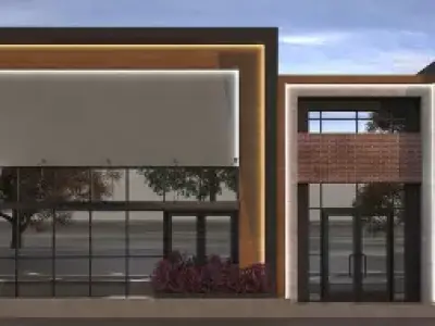 The Strip Mall Facade Design  Low-poly 3D model