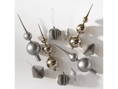 Set of Christmas tree decorations 3D model