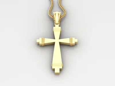 Light Gold 18K Cross Pendant 2CP088 3D print model