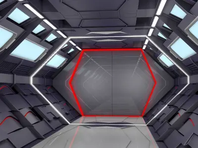 Sci Fi Corridor 3D model 92