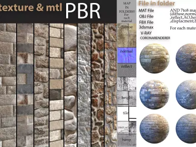 10 stone PBR texture   mtl Texture