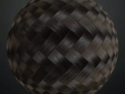 Dark Woven Rattan Wicker PBR Seamless Texture