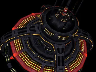 Sci-Fi SpaceStations collection Low-poly 3D model