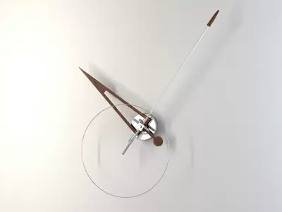 Cris wall clock with wooden rod 3D model