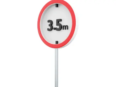 3D  Traffic signs allowed up to 3 5 meters high icon 3D model