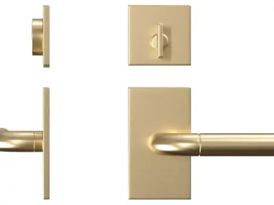 Tumalo Brass Square Deadbolt  3D model