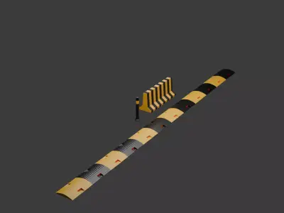 Game Ready Road Props Low Poly Low-poly 3D model