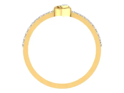 Light Weight Yellow Gold Diamond Ring  -EZ R-123 3D print model