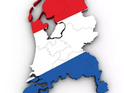 Map of the Netherlands 3D model