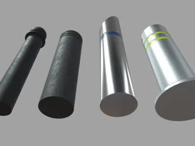 Bollards 07 08 09 010 Low-poly 3D model