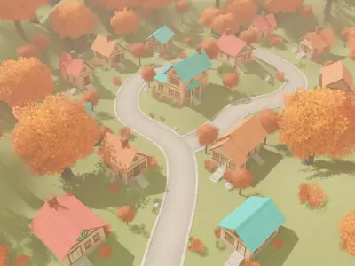 Autumn Village 3D model