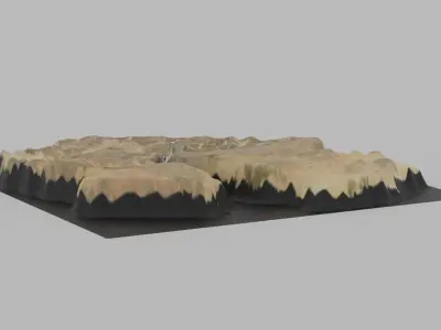 Djibouti Map Country Low-poly 3D model