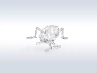 Futuristic Sci-Fi Robot Vehicle with Pilot Game Ready  3D model