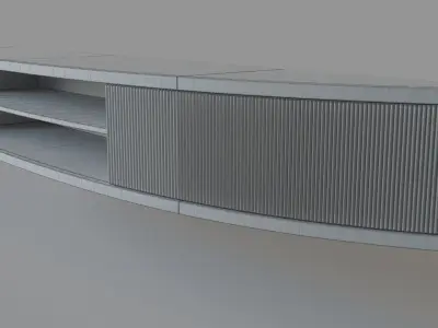 Floating TV Stand Mid Century 3D model