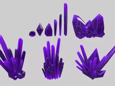 Crystal Set Low-poly 3D model