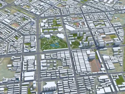 Luoyang Henan China 100km Low-poly 3D model