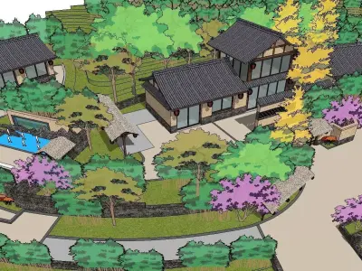 Bed and Breakfast - Chinese Architecture 02 3D model