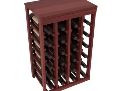 Karnes Wood Floor Wine Bottle Rack 3D model