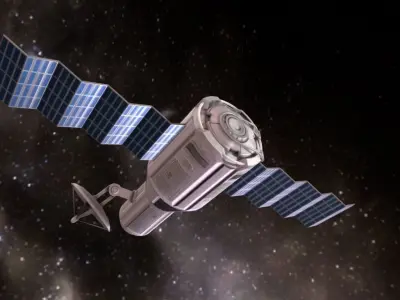 Game-Ready Satellite Module with Animations Low-poly 3D model