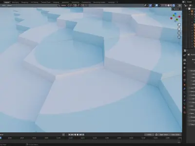 Hexagon grid seamless loop animation 3 3D model