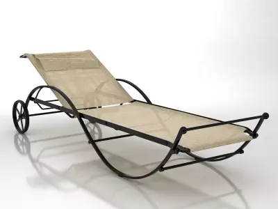 Leandro wrought iron chaise lounge 3D model